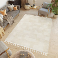Kusový koberec RIO LOOP Blocks - krémový/bílý