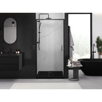 Sprchové dvere MEXEN EXO posuvné 90 cm - číre - čierne - 8151-090-000-70-00