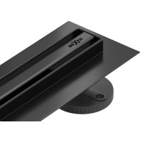 Sprchový žľab MAXMAX Mexen FLAT 360 SLIM - čierny, 1741100, 100cm