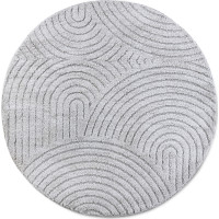 Kusový koberec New York 106205 Light Grey kruh