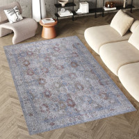 Kusový koberec RITZ Tiles - šedý/modrý/červený