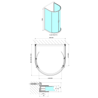 Polysan EASY polkruhová sprchová zástena 900x900mm, číre sklo EL4615