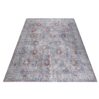 Kusový koberec RITZ Tiles - šedý/modrý/červený