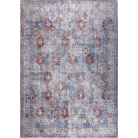 Kusový koberec RITZ Tiles - šedý/modrý/červený