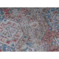 Kusový koberec RITZ Tiles - šedý/modrý/červený