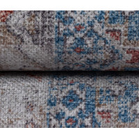 Kusový koberec RITZ Tiles - šedý/modrý/červený
