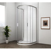 Polysan EASY polkruhová sprchová zástena 900x900mm, číre sklo EL4615