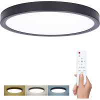 Solight LED osvetlenie s diaľkovým ovládačom Estela Black, 60W, 4500lm, 50cm, zmena chromatickosti, stmievateľné