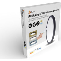 Solight LED osvetlenie s diaľkovým ovládačom Estela Black, 60W, 4500lm, 50cm, zmena chromatickosti, stmievateľné
