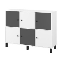 Komoda ELEGANT - biela/tmavo šedá