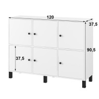 Komoda ELEGANT - biela/tmavo šedá