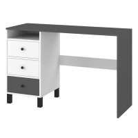 Písací stôl ELEGANT - biely/tmavo šedý