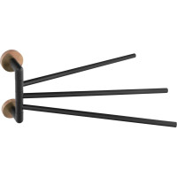 Sapho LARISSA trojitý držiak uterákov otočný 350mm, čierna/meď mat WS022BC