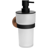 Sapho LARISSA dávkovač mydla 250ml, mliečne sklo, čierna/meď mat WS019BC