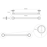 Sapho LARISSA držiak uterákov 300mm, čierna / zlato mat WS009BG
