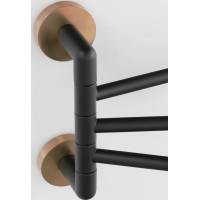 Sapho LARISSA trojitý držiak uterákov otočný 350mm, čierna/meď mat WS022BC