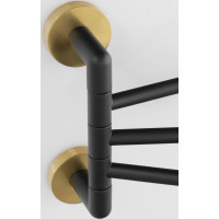 Sapho LARISSA trojitý držiak uterákov otočný 350mm, čierna / zlato mat WS022BG