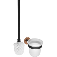 Sapho LARISSA WC kefa závesná, mliečne sklo, čierna/meď mat WS008BC