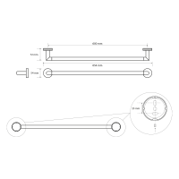 Sapho LARISSA držiak uterákov 600mm, čierna / zlato mat WS010BG