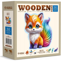 WOODEN CITY Drevené puzzle Roztomilá líška 50 dielikov