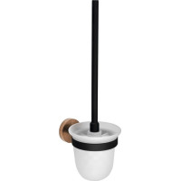 Sapho LARISSA WC kefa závesná, mliečne sklo, čierna/meď mat WS008BC