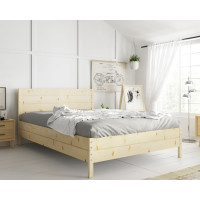 Posteľ z masívu borovice s úložným priestorom CONTINENTAL - 200x180 cm - bez povrchových úprav