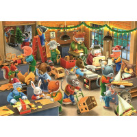 RAVENSBURGER Puzzle Vianočné kúzlo v továrni na hračky 2x12 dielikov
