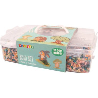 PLAYBOX Zažehľovacie korálky v plastovom kufríku Mellow pastel + doštička a predlohy 12000ks