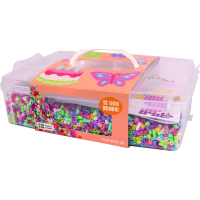 PLAYBOX Zažehľovacie korálky v plastovom kufríku Happy mix + doštička a predlohy 12000ks