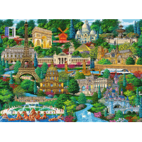TREFL Drevené puzzle Slávne francúzske miesta 1000 dielikov