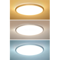 Solight LED osvetlenie Acate s ochranou proti vlhkosti, IP54, 18W, 1620lm, 3CCT, 22cm, strieborná
