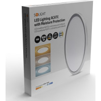Solight LED osvetlenie Acate s ochranou proti vlhkosti, IP54, 18W, 1620lm, 3CCT, 22cm, strieborná