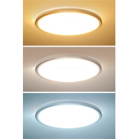 Solight LED osvetlenie Acate s ochranou proti vlhkosti, IP54, 24W, 2160lm, 3CCT, 30cm, strieborná