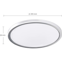 Solight LED osvetlenie Acate s ochranou proti vlhkosti, IP54, 24W, 2160lm, 3CCT, 30cm, strieborná