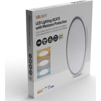 Solight LED osvetlenie Acate s ochranou proti vlhkosti, IP54, 24W, 2160lm, 3CCT, 30cm, strieborná