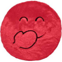 Dekoračný okrúhly vankúš SUPER SMILE 45 cm - tmavo ružový