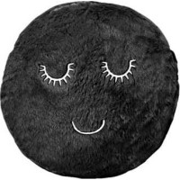 Dekoračný okrúhly vankúš SUPER SMILE 45 cm - čierny