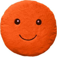 Dekoračný okrúhly vankúš SUPER SMILE 45 cm - oranžový