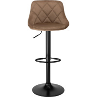 Barová stolička CYDRO VELVET - mokka/čierna