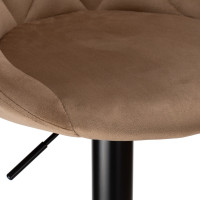 Barová stolička CYDRO VELVET - mokka/čierna