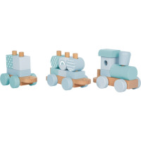 small foot Nasadzovanie Drevený vláčik modrý