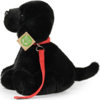 Rappa Plyšový pes labrador čierny s vodítkom 28 cm ECO-FRIENDLY