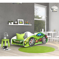 Detská posteľ auto ANDREW 140x70 cm - zelená (6)