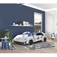 Detská posteľ auto BRADLEY 180x90 cm - biela (11)