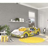 Detská posteľ auto DANNY 180x90 cm - žltá (5)