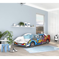 Detská posteľ auto DYLAN 180x90 cm - modrá (4)