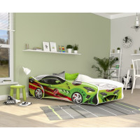 Detská posteľ auto JACOB 160x80 cm - zelená (15)