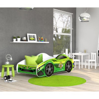 Detská posteľ auto JAY 140x70 cm - zelená (9)