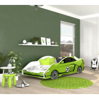 Detská posteľ auto JONATHAN 180x90 cm - zelená (12)