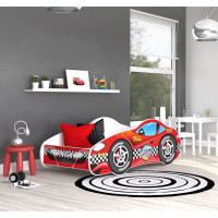Detská posteľ auto JUSTIN 140x70 cm - červená (3)